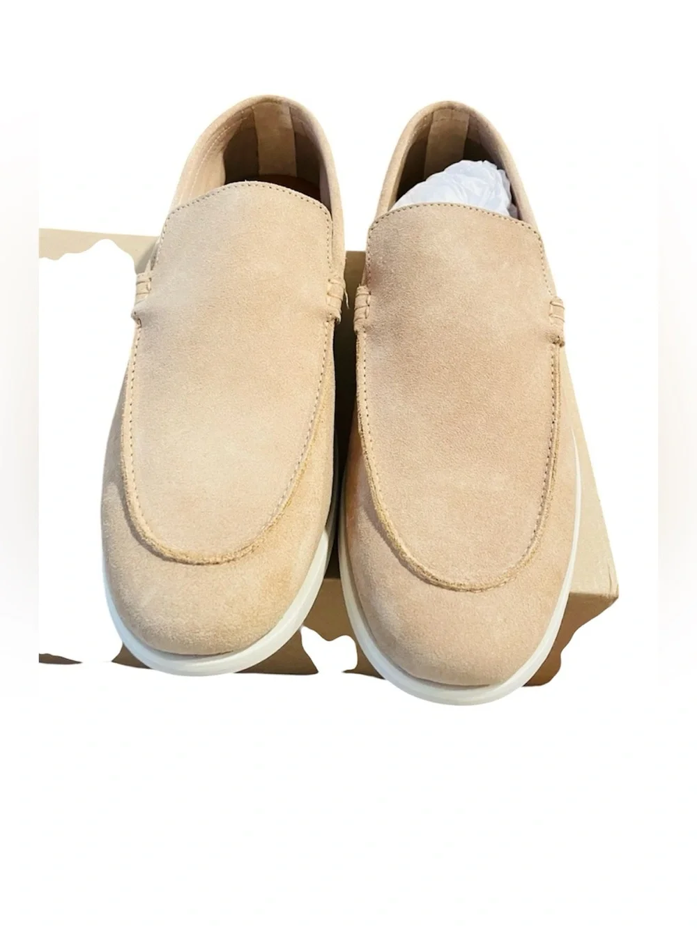 J. Crew Men's Light Tan Suede Slip-On Loafers